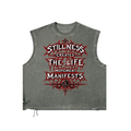 Stoic Distressed Grommet Eyelet Tank Top