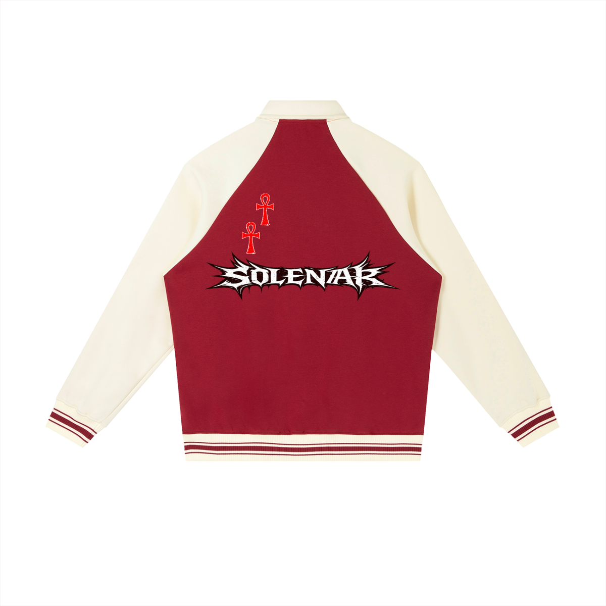 Contrast Raglan Sleeve Baseball Jacket