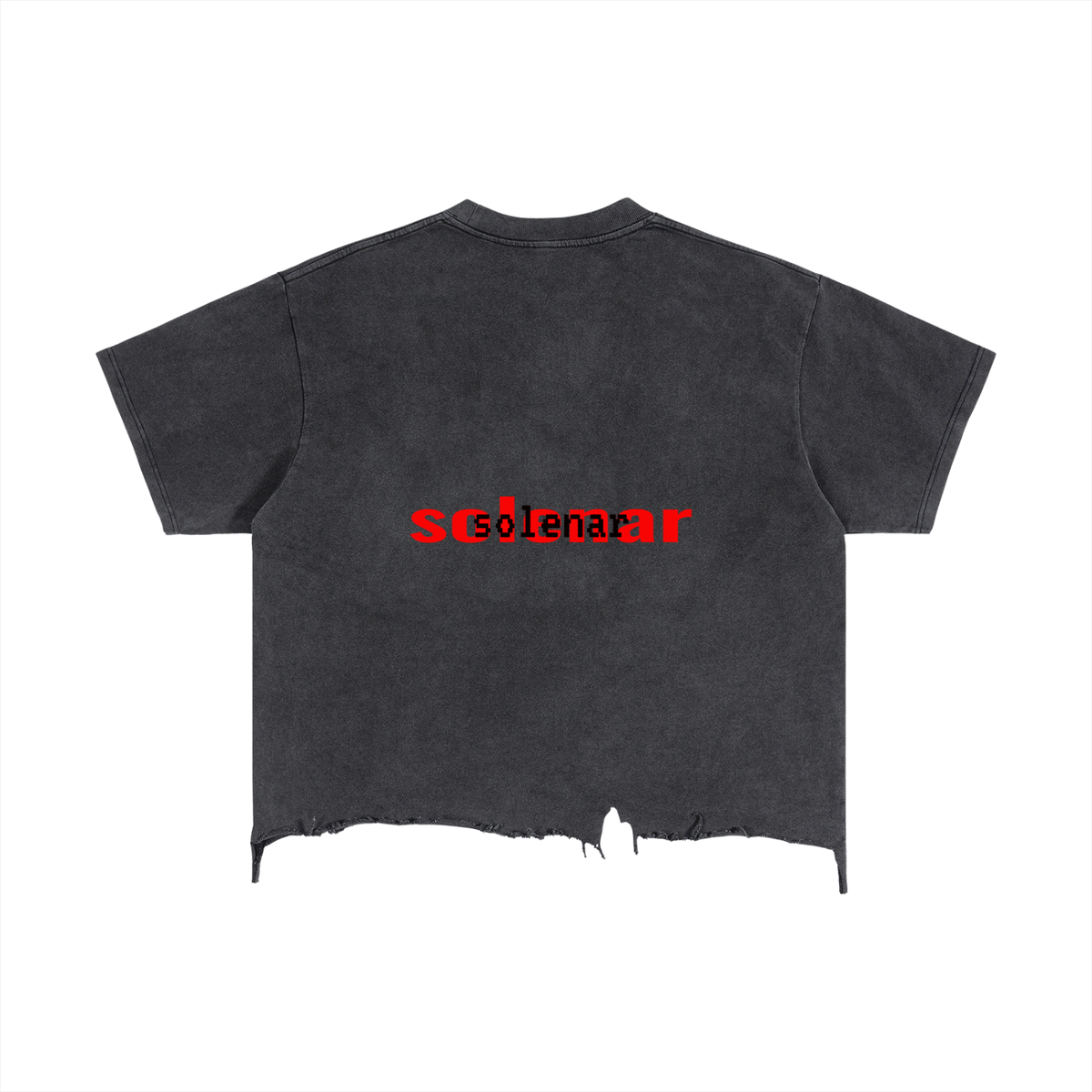 Hands EYE Vintage Wash Boxy Distressed Hem T-Shirt