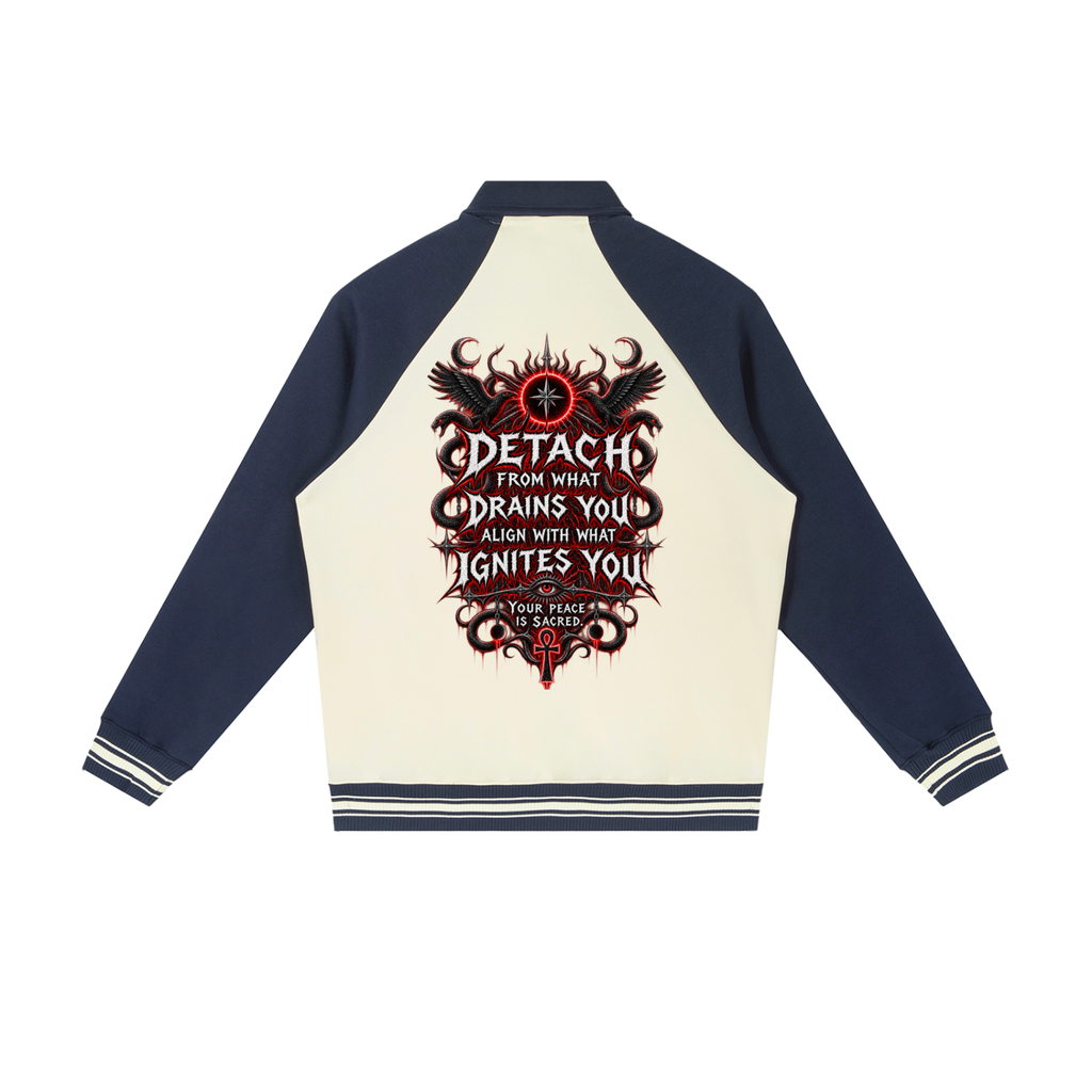 Stoic Contrast Raglan Sleeve Baseball Jacket