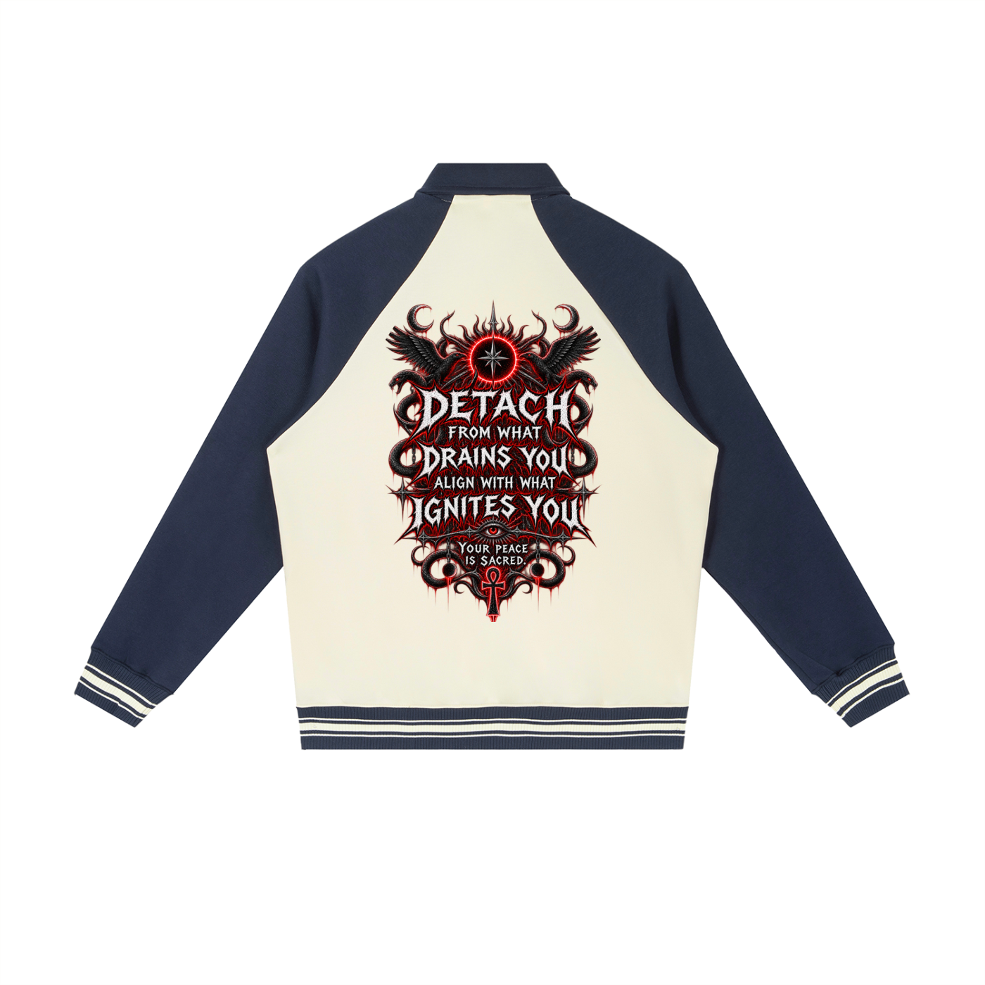 Stoic Contrast Raglan Sleeve Baseball Jacket