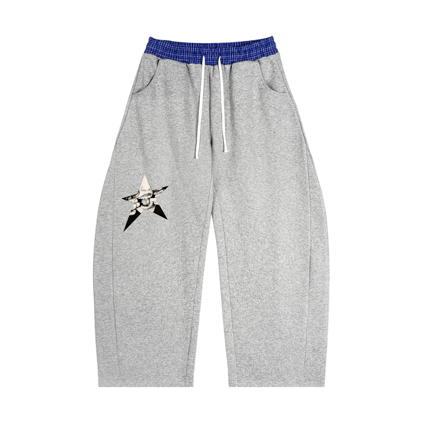 Plaid Waistband Barrel Sweatpants