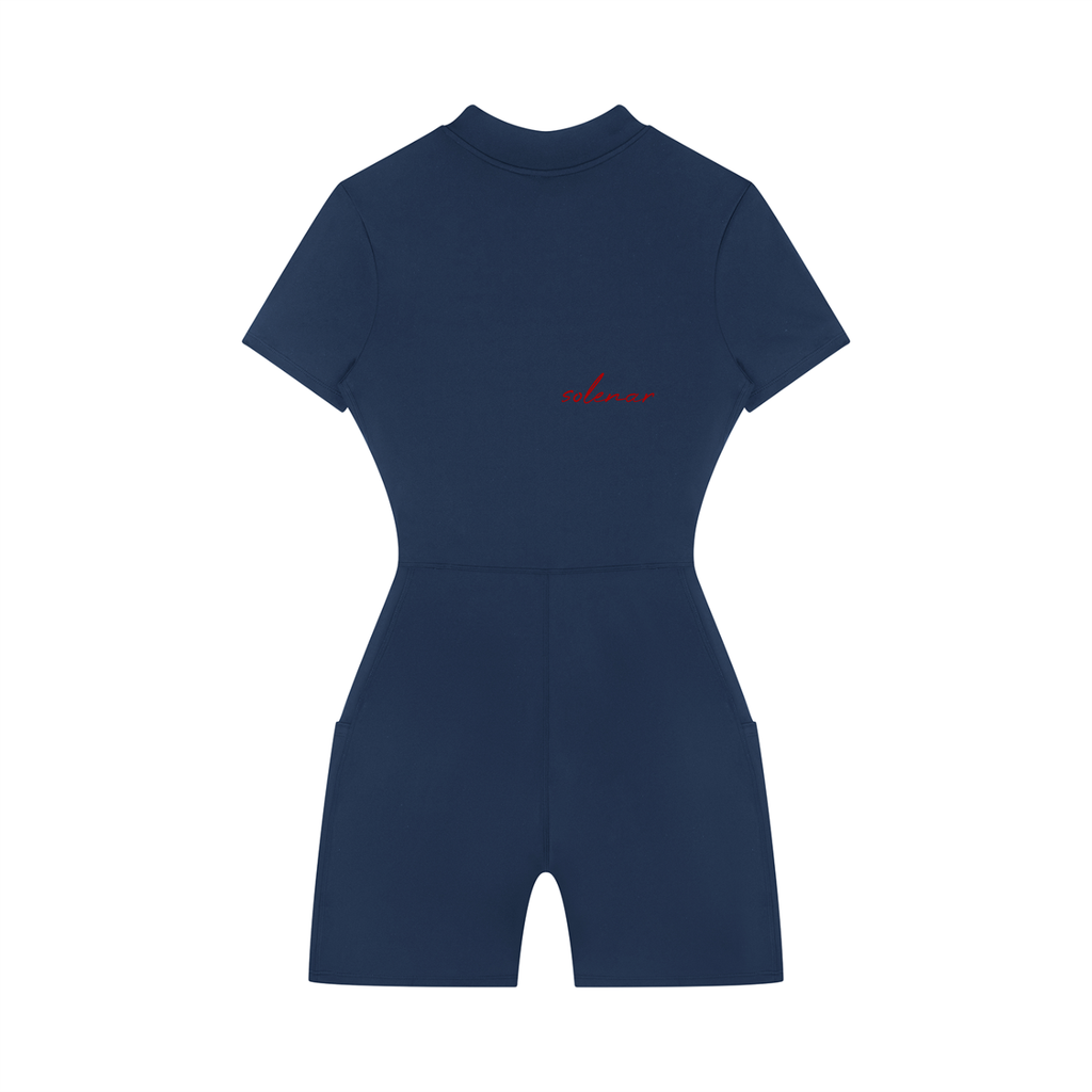 Women's Quarter-Zip Short Sleeve Romper