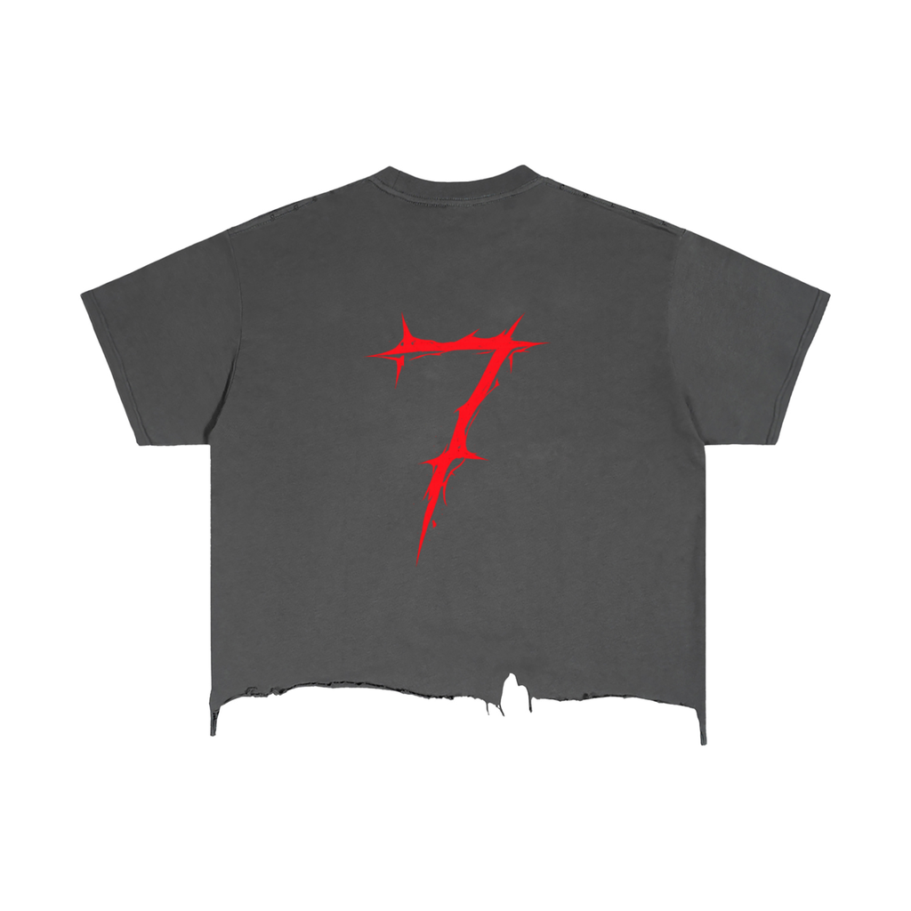Vintage Wash Boxy Distressed Hem T-Shirt