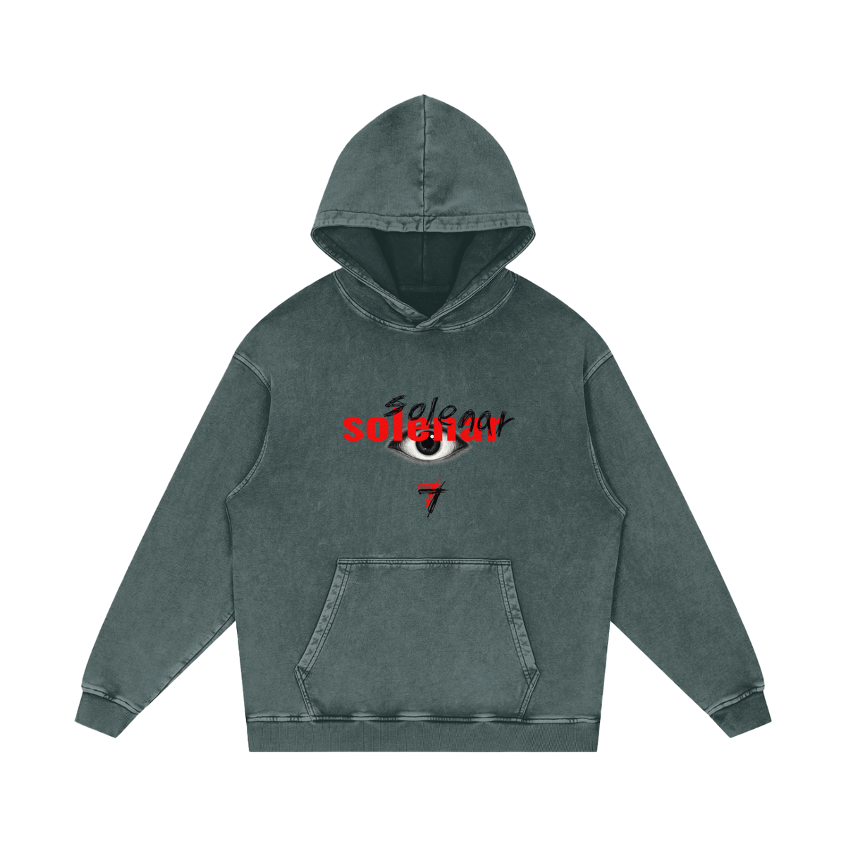 EYE Ankh Snow Washed Loose Cotton Hoodie