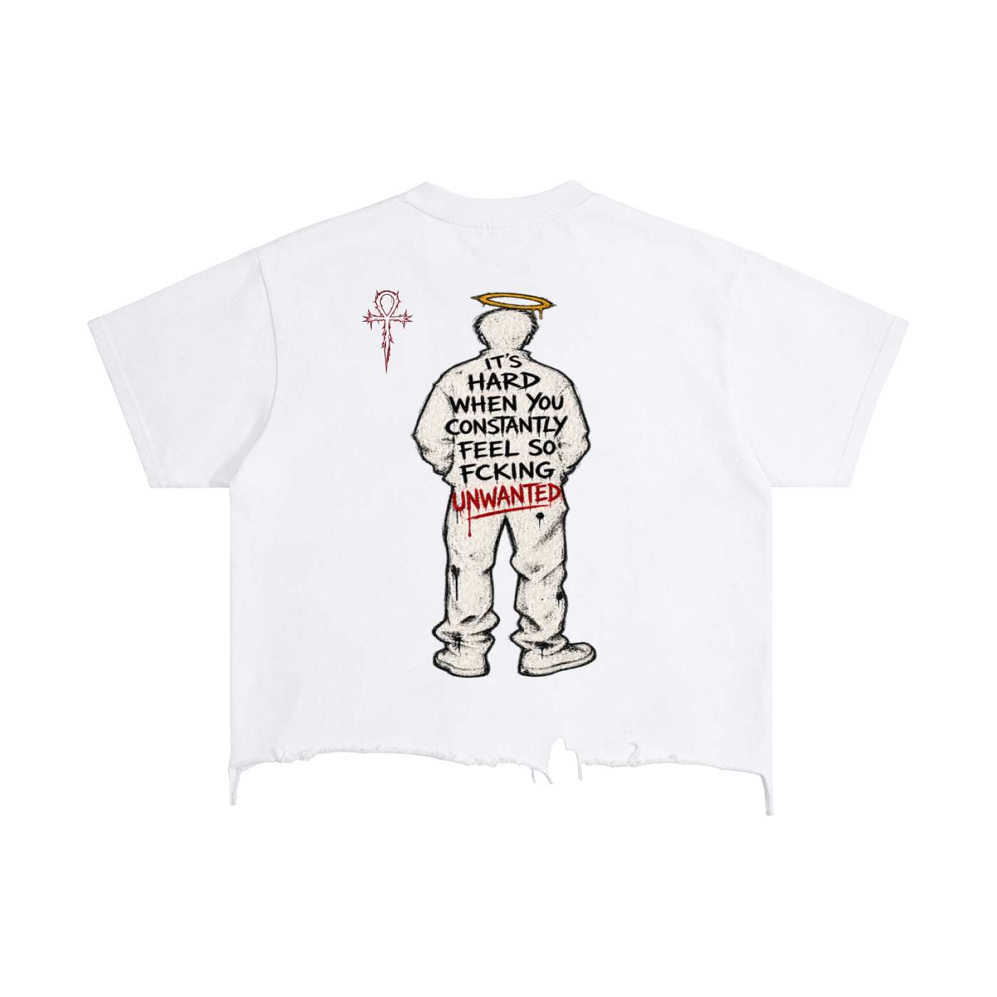 Vintage Wash Boxy Distressed Hem T-Shirt