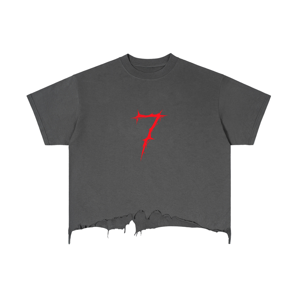 Vintage Wash Boxy Distressed Hem T-Shirt