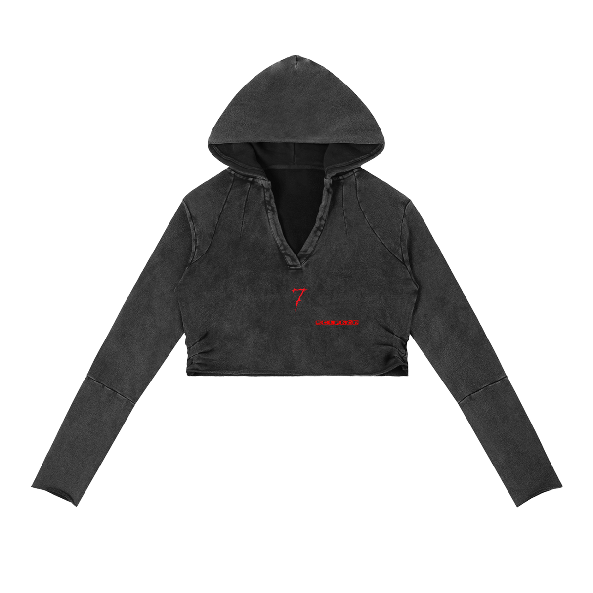Vintage Washed Raw Edge Hoodie