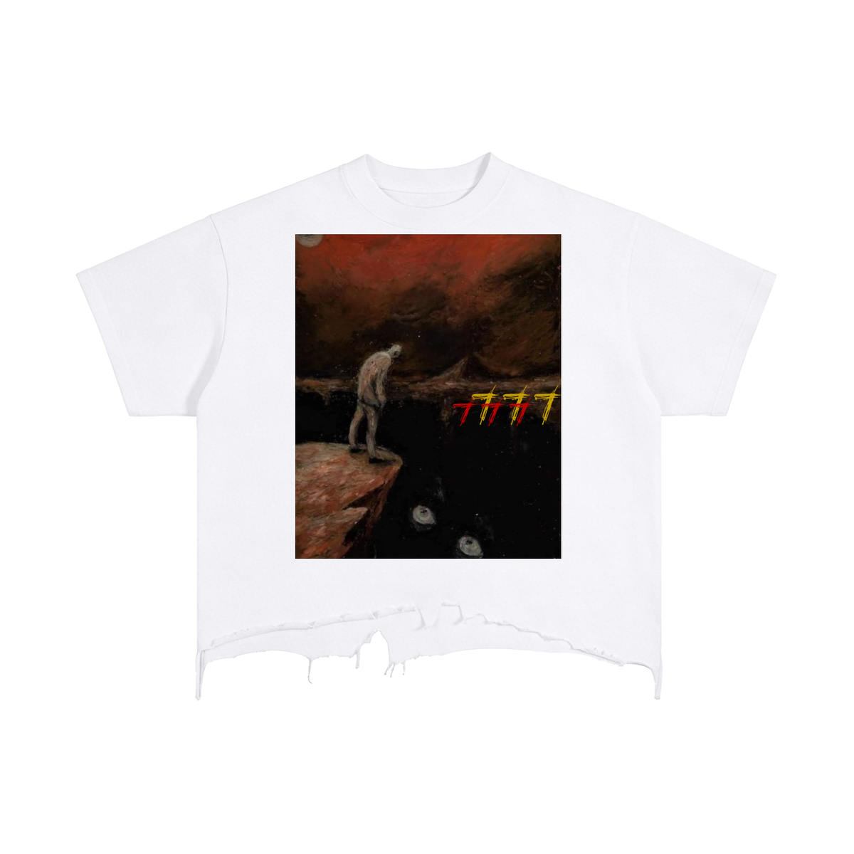 "I see you" Distressed Hem T-Shirt