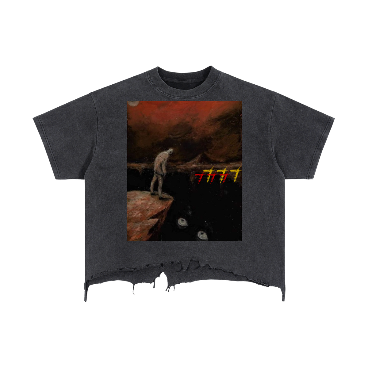 "I see you" Distressed Hem T-Shirt
