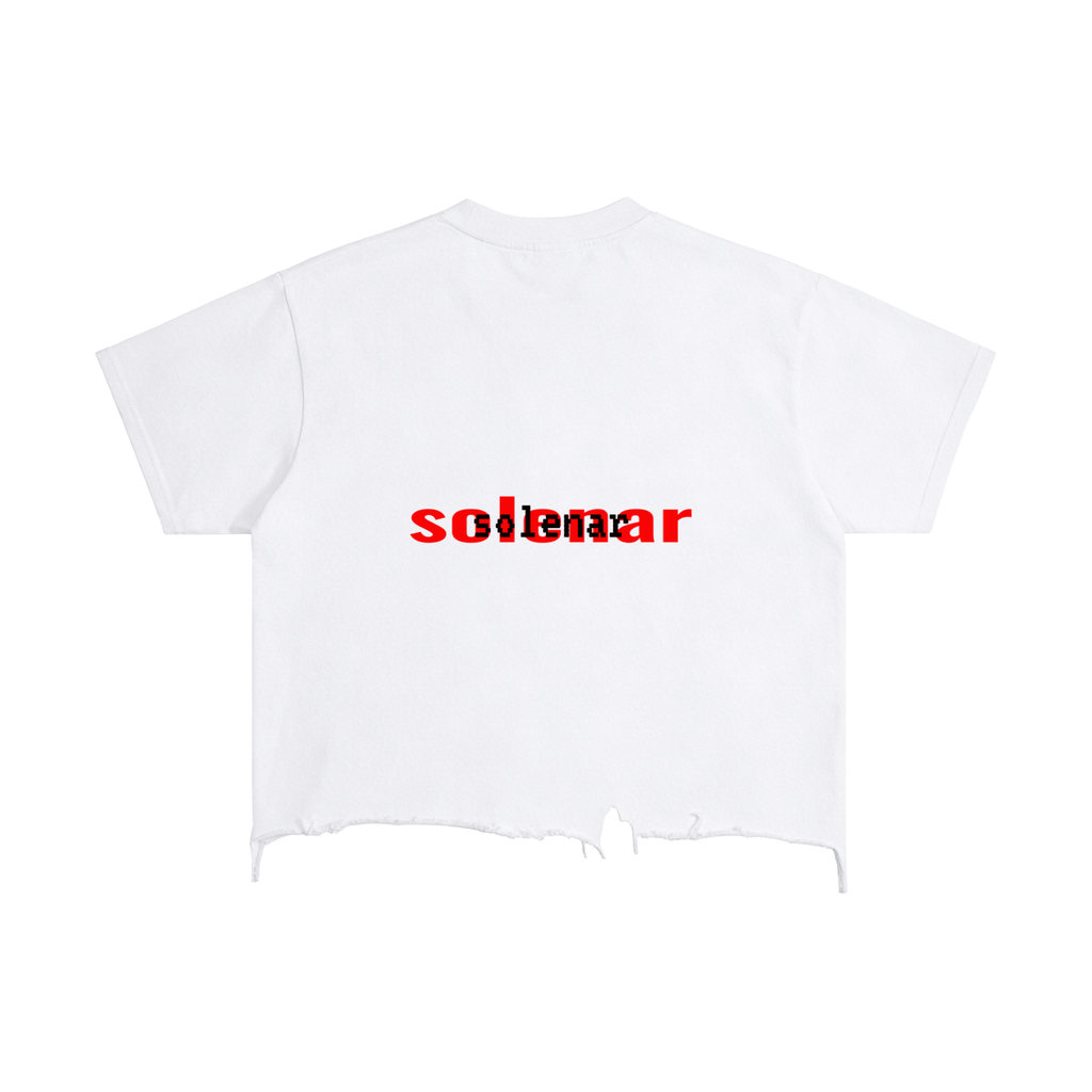 Hands EYE Vintage Wash Boxy Distressed Hem T-Shirt