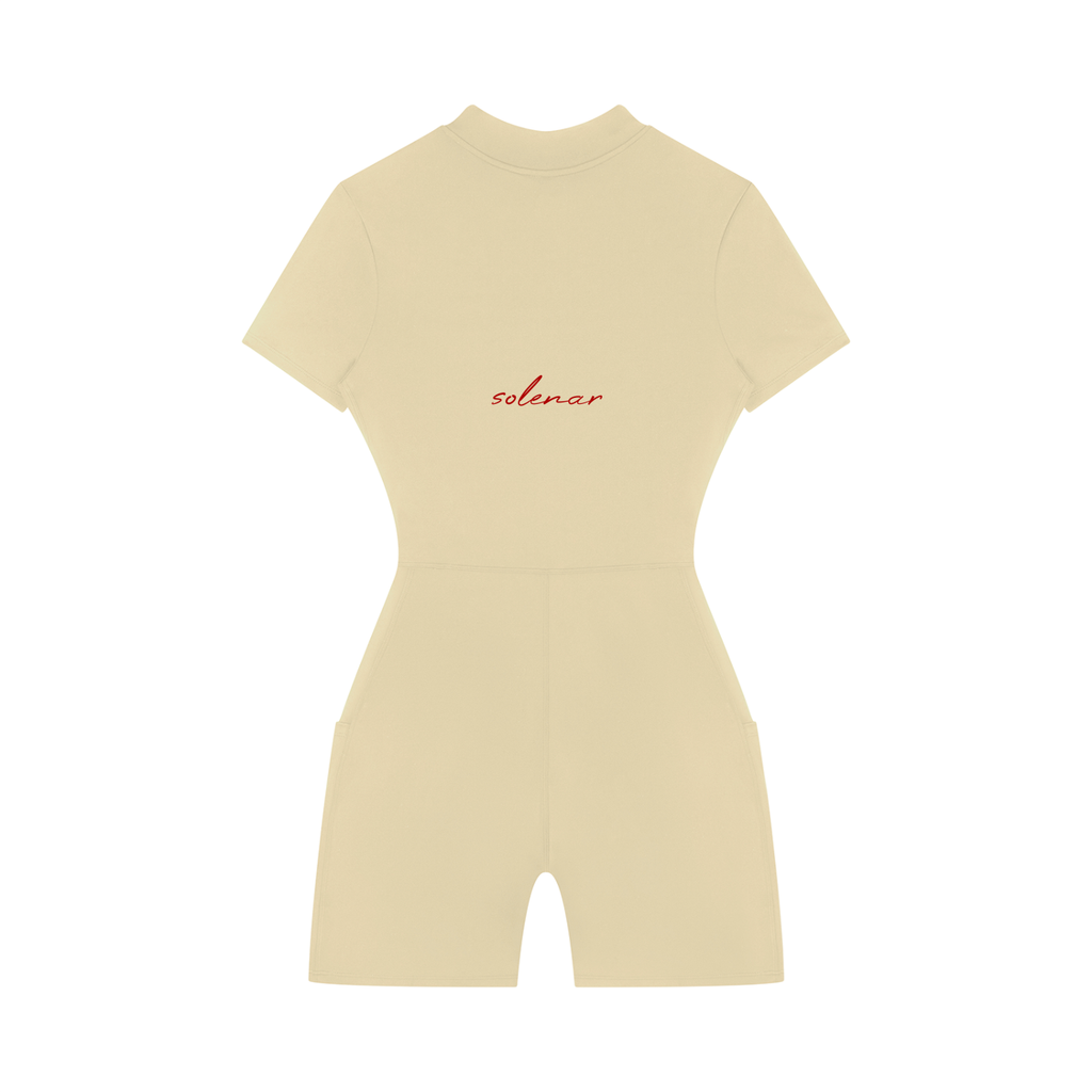 Women's Quarter-Zip Short Sleeve Romper