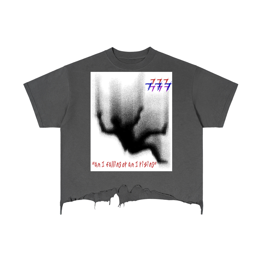 Falling Distressed Hem T-Shirt