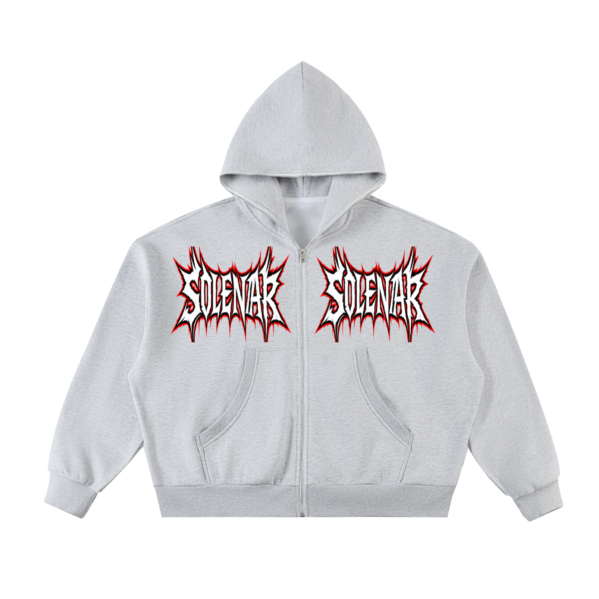 Fleeced Full-Zip Boxy Hoodie