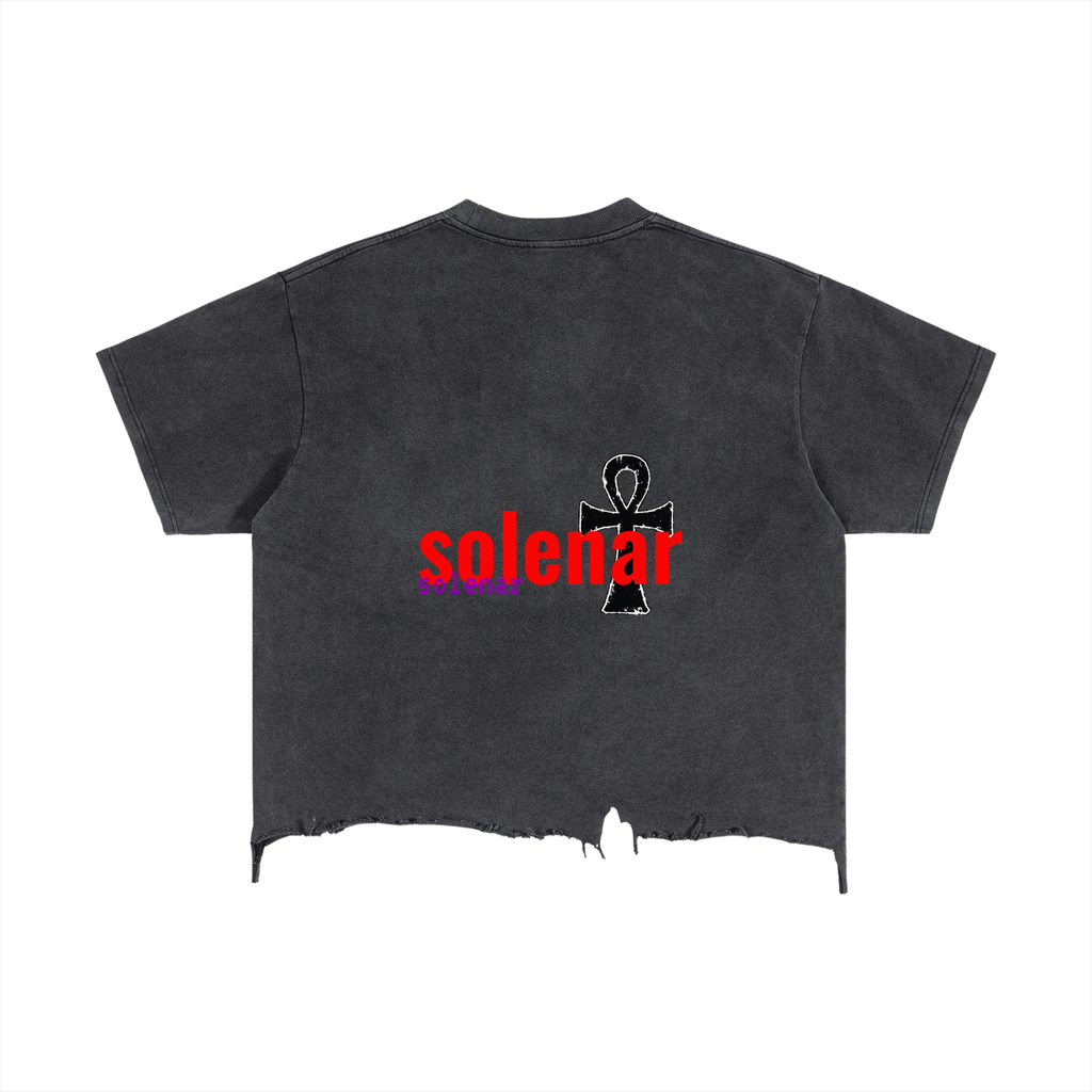 Vintage Wash Boxy Distressed Hem T-Shirt