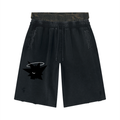 Unisex Vintage Wash Distressed Wide Leg Shorts