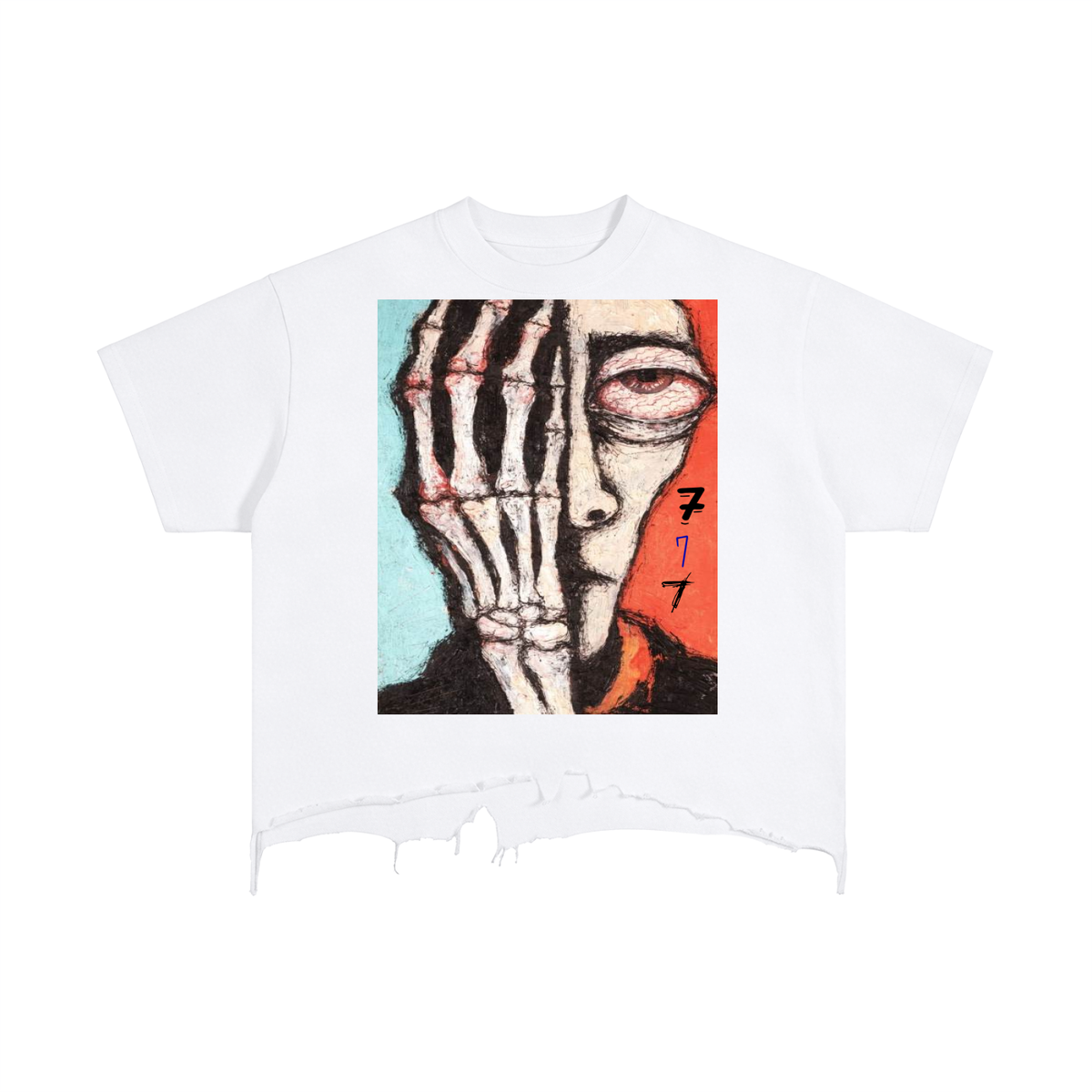 See not to See Distressed Hem T-Shirt