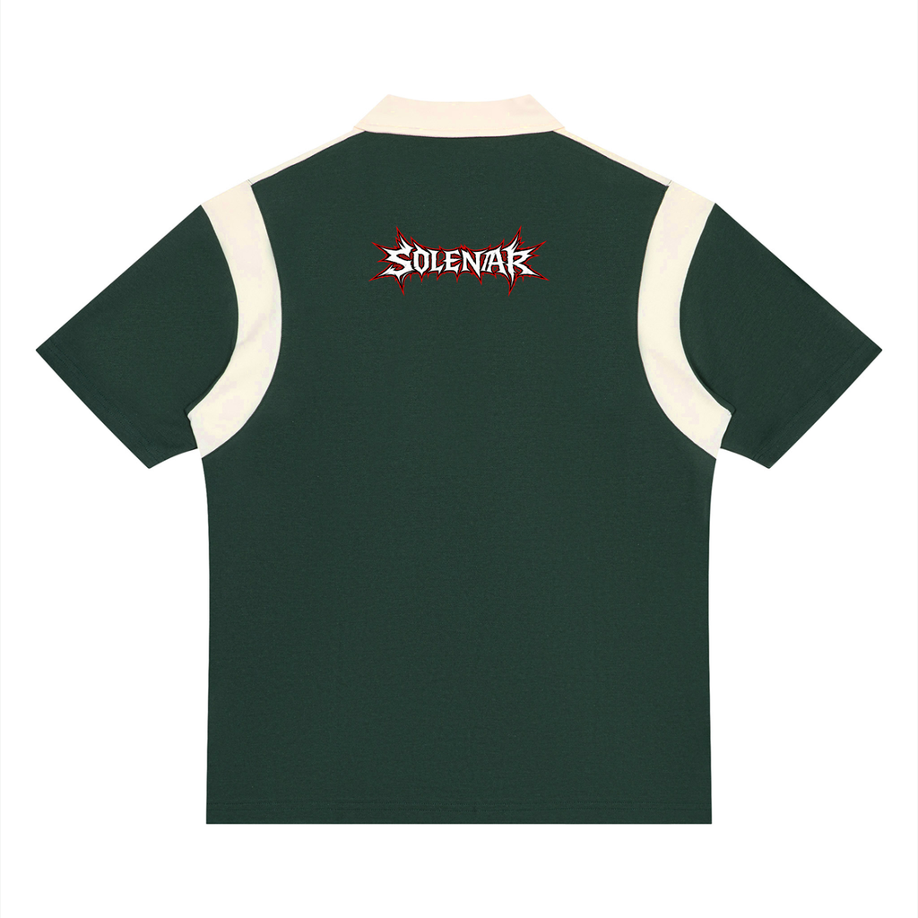 Unisex Color Block Quarter Zip Polo Shirt