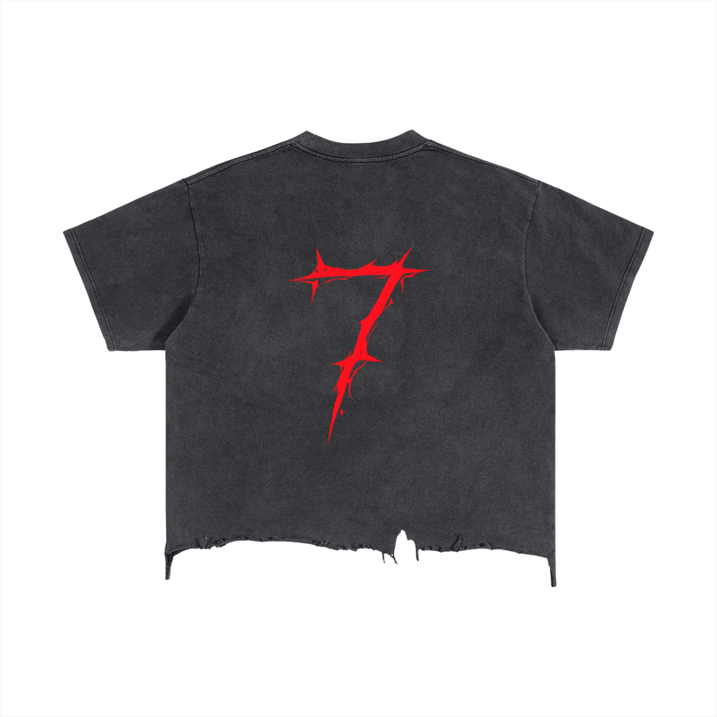 Vintage Wash Boxy Distressed Hem T-Shirt