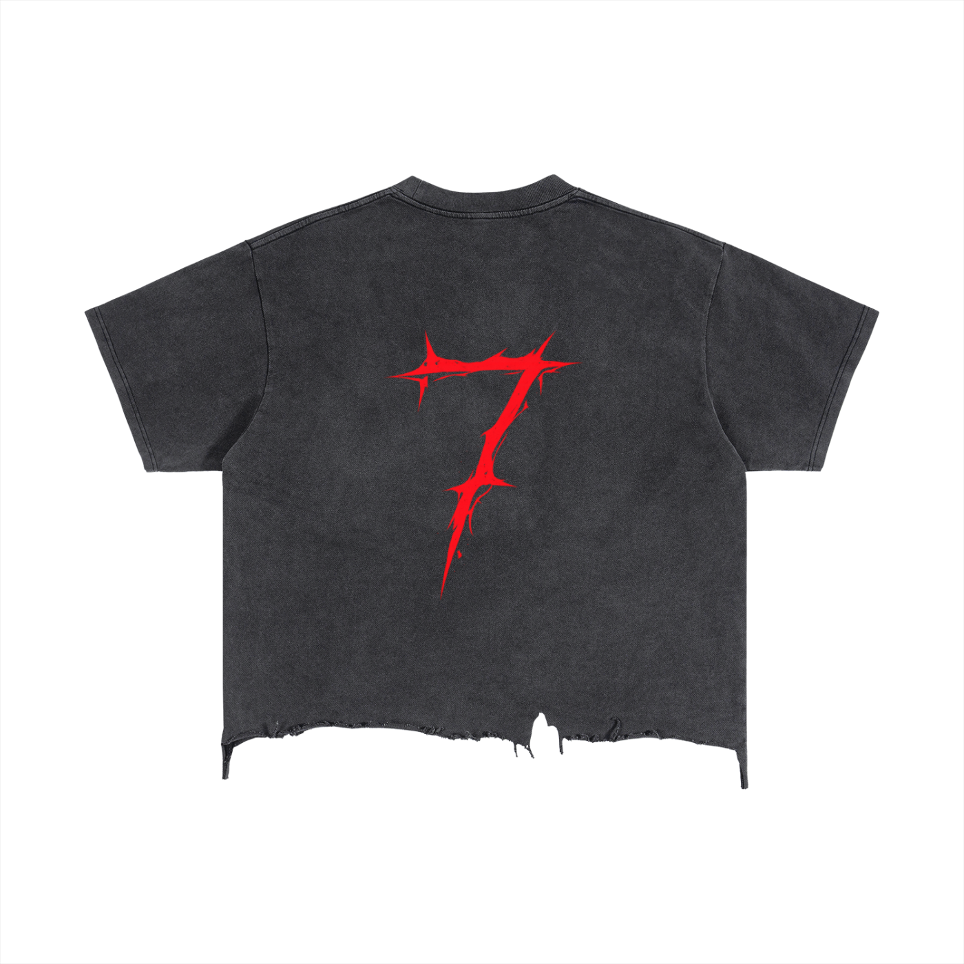 Vintage Wash Boxy Distressed Hem T-Shirt