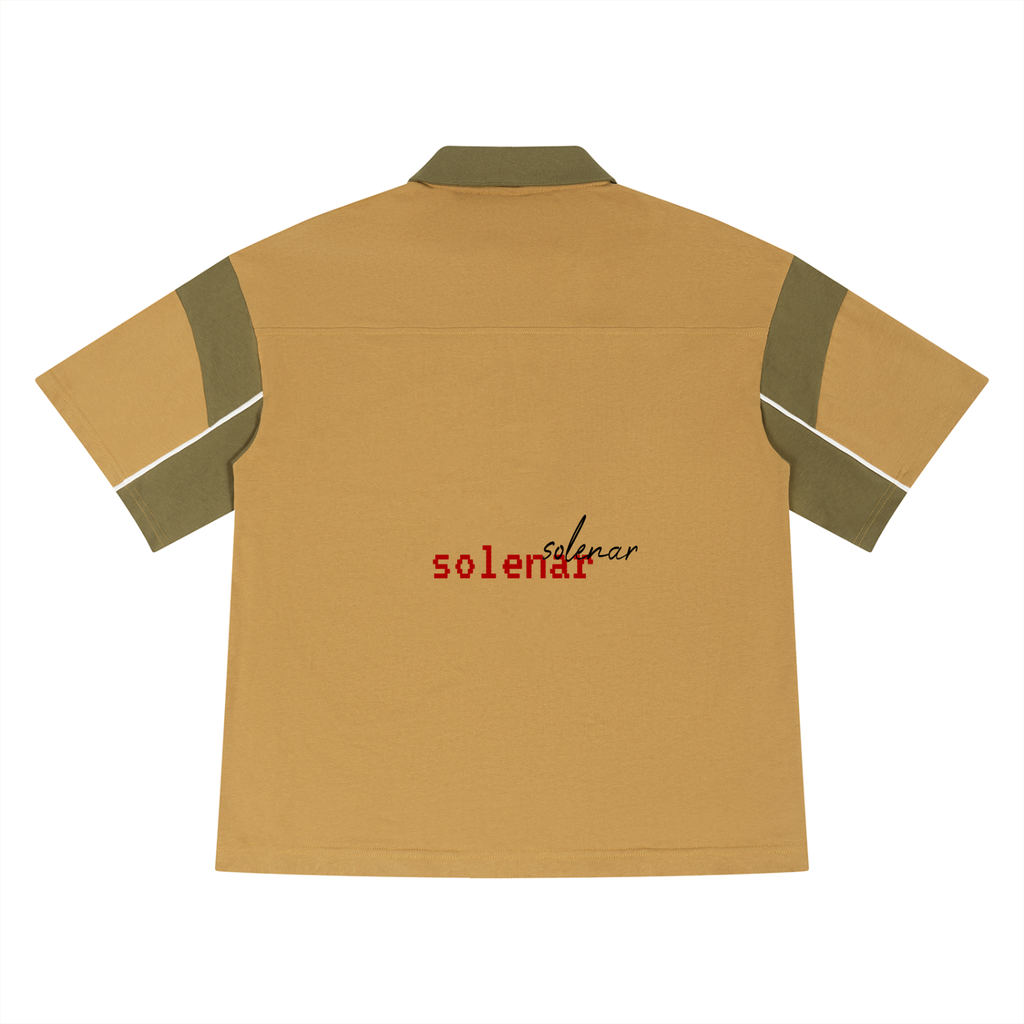 Unisex Boxy Color Block Polo Shirt