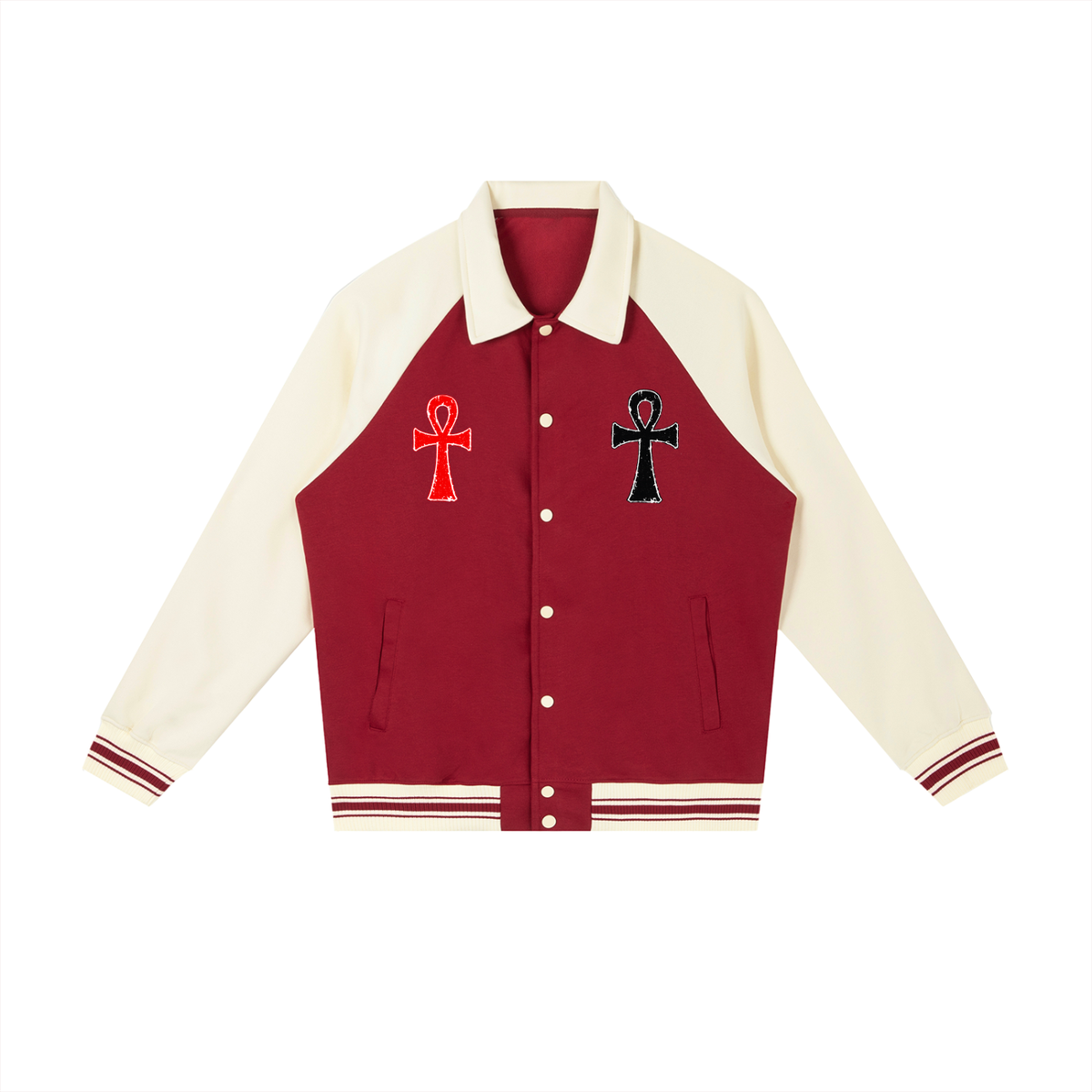 Stoic Contrast Raglan Sleeve Baseball Jacket