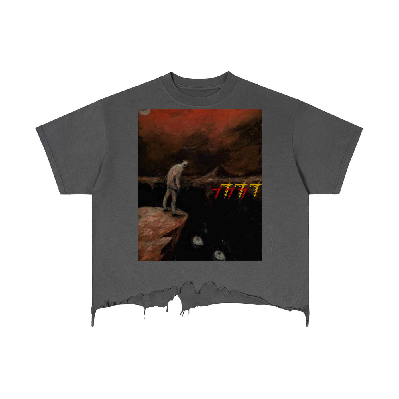 "I see you" Distressed Hem T-Shirt