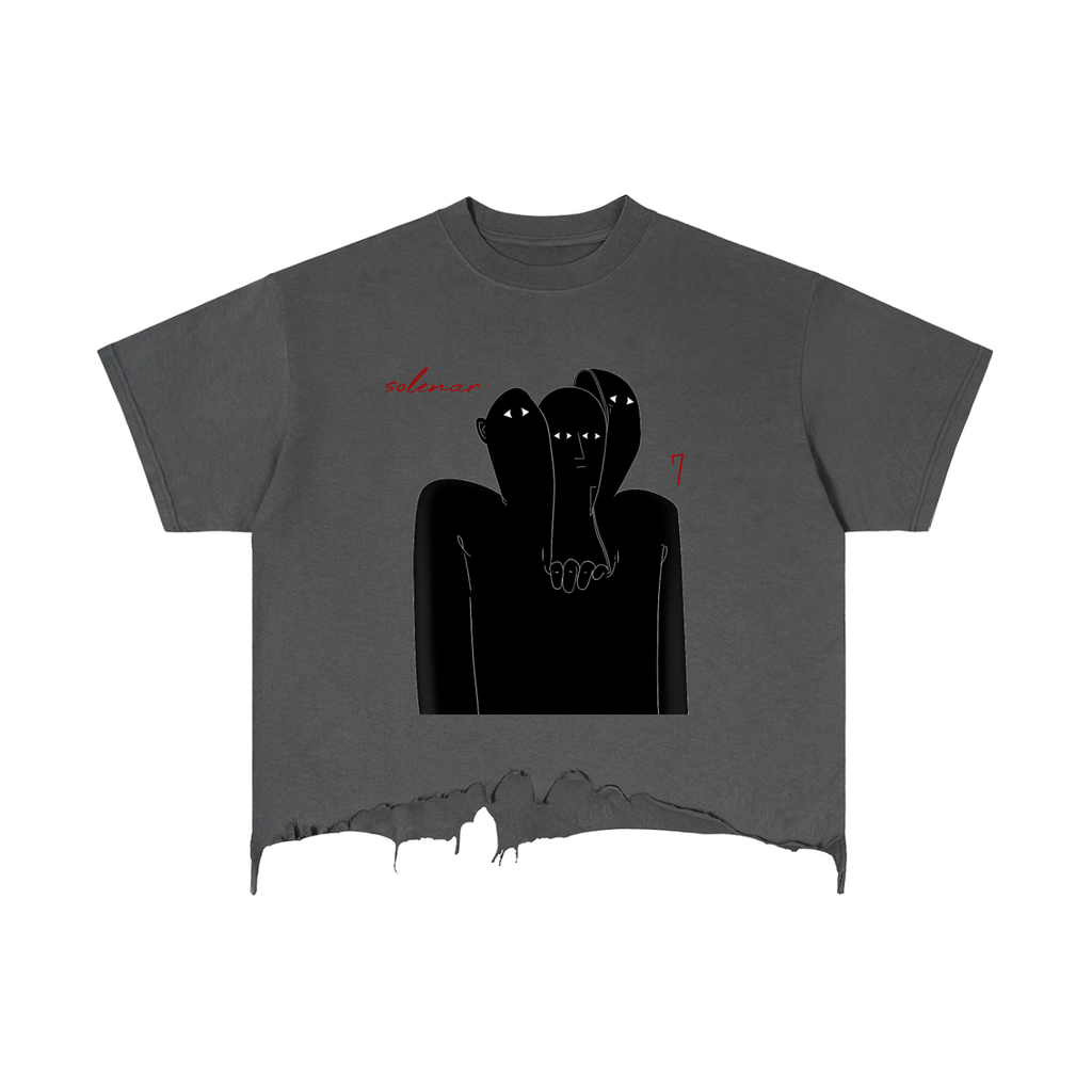 Vintage Wash Boxy Distressed Hem T-Shirt