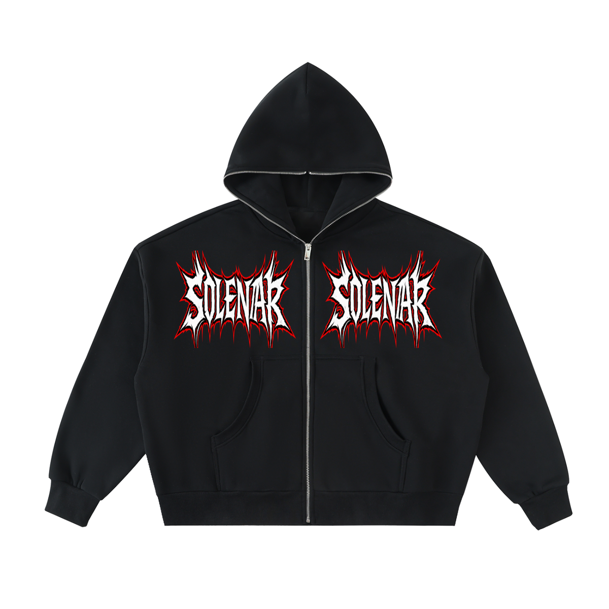Fleeced Full-Zip Boxy Hoodie
