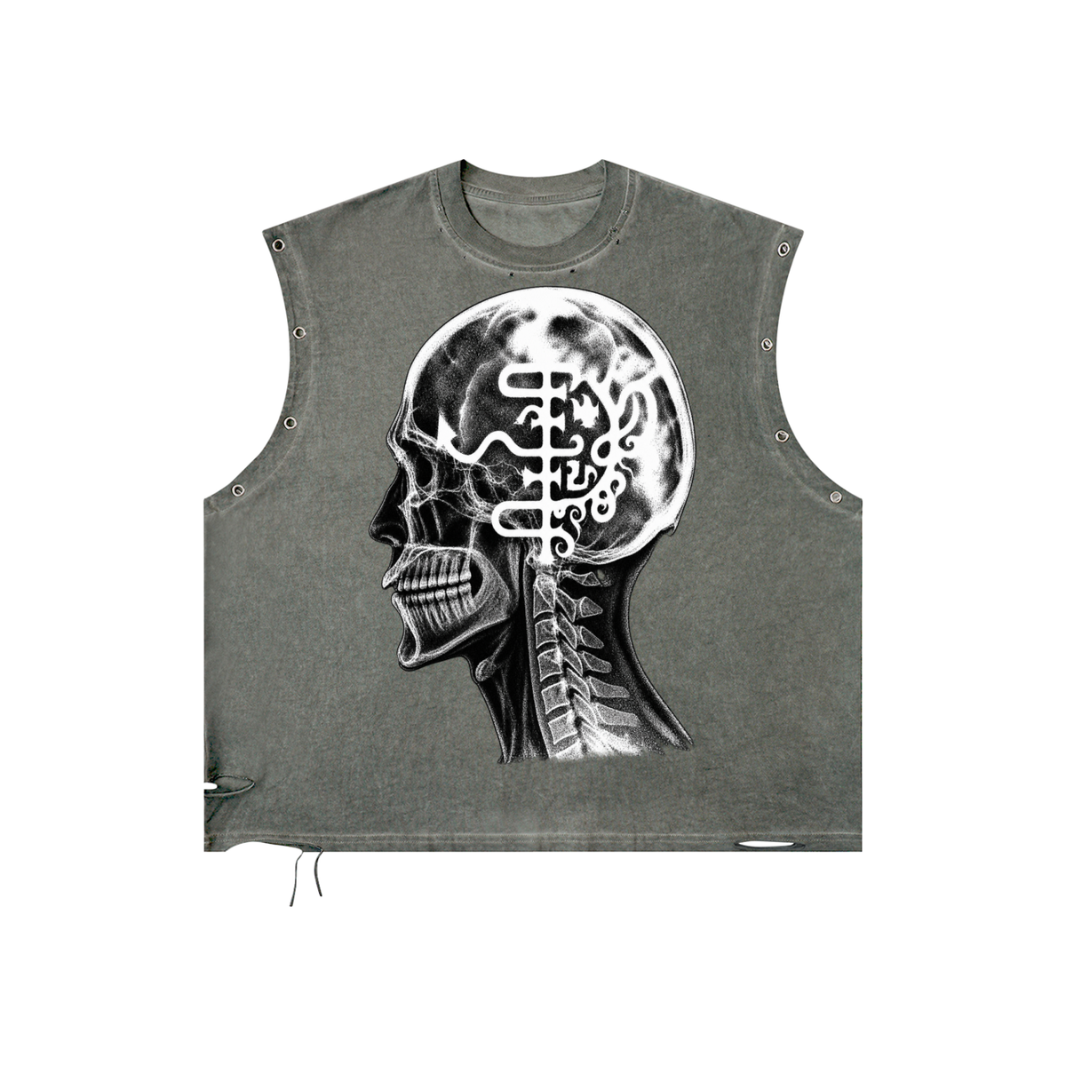Distressed Grommet Eyelet Tank Top