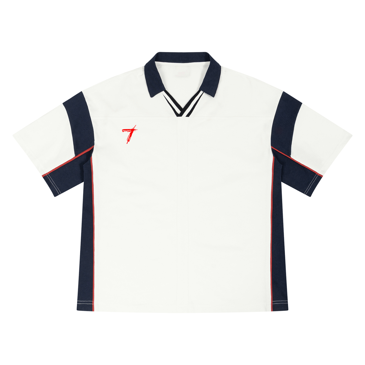 Unisex Boxy Color Block Polo Shirt