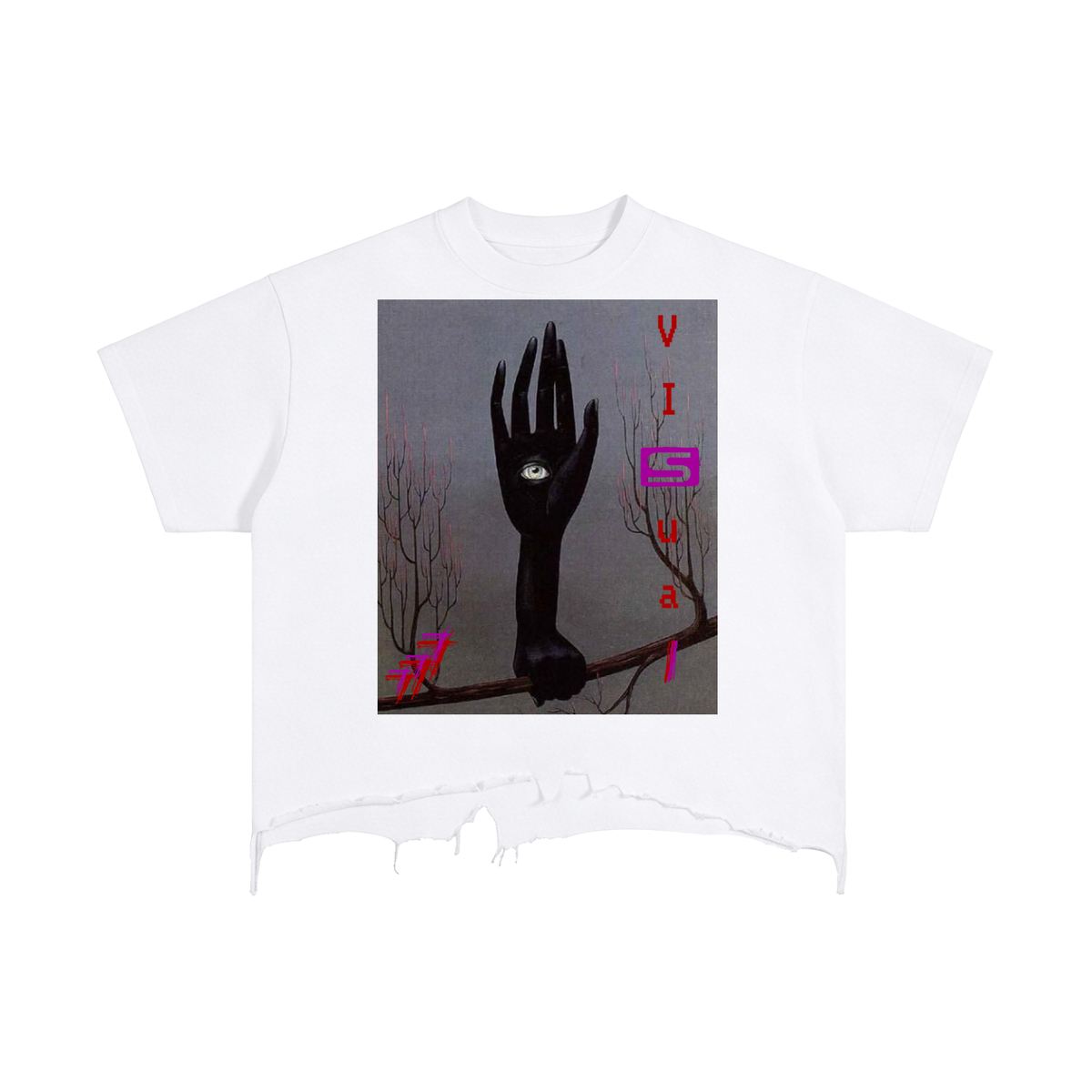 Visual Distressed Hem T-Shirt