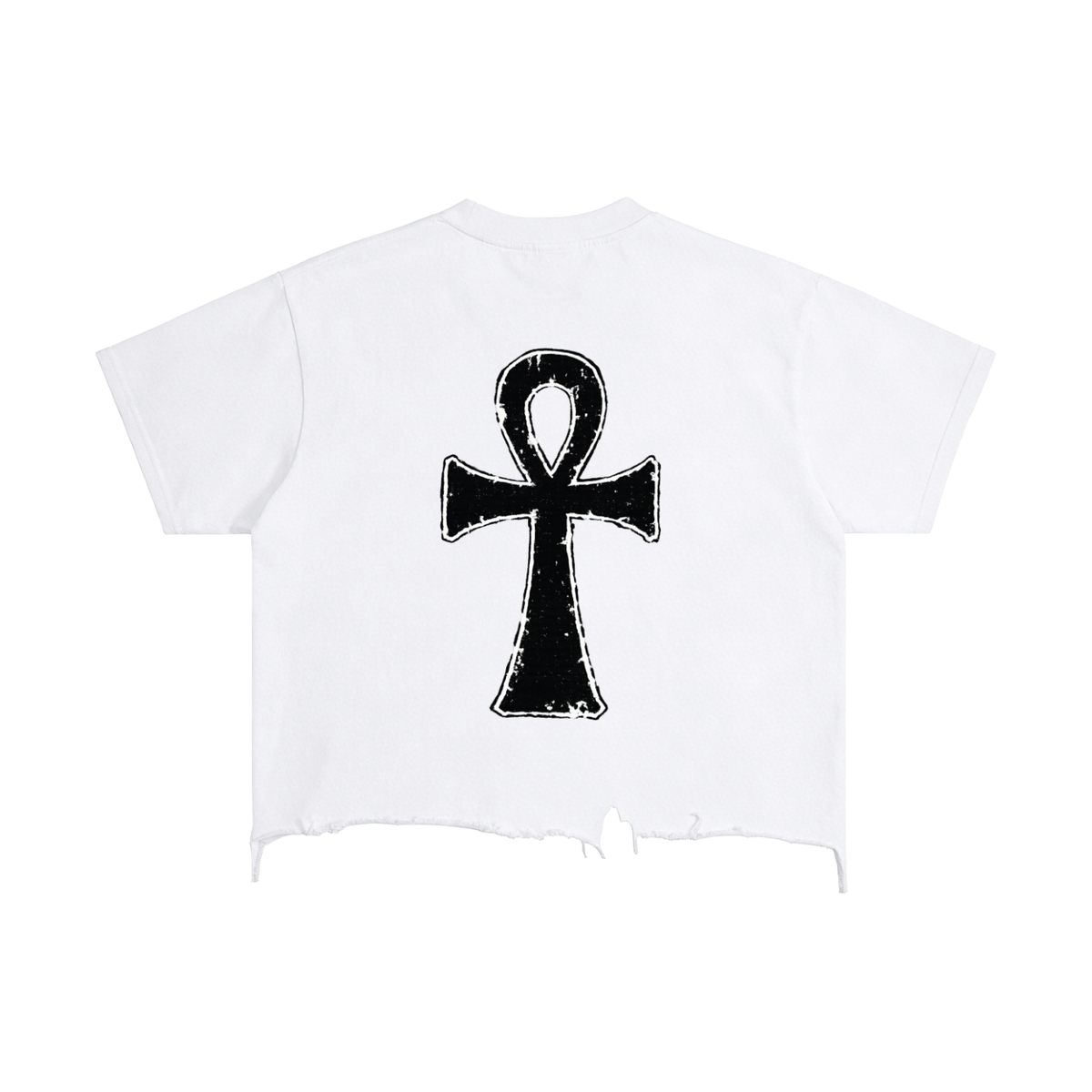 EYE Ankh Vintage Wash Boxy Distressed Hem T-Shirt