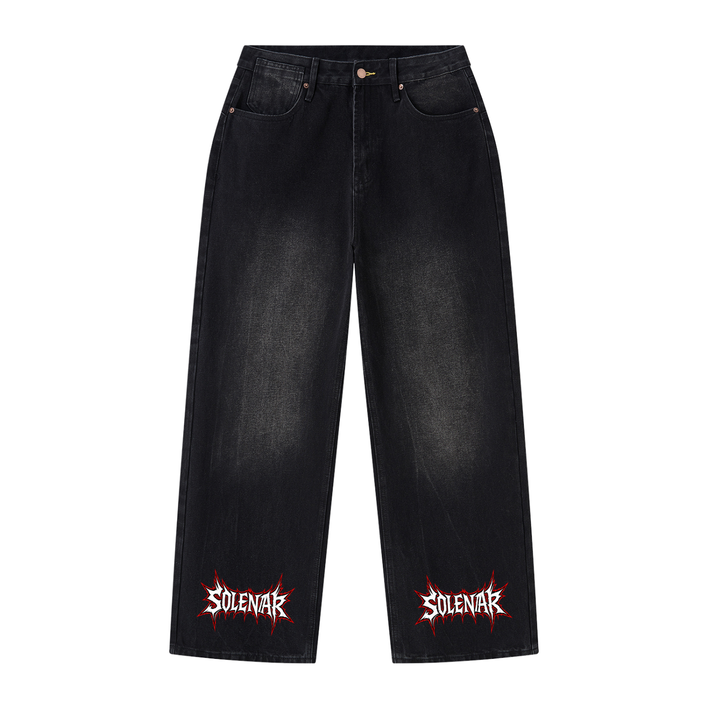 Men's Vintage Wash Wide Leg Jeans