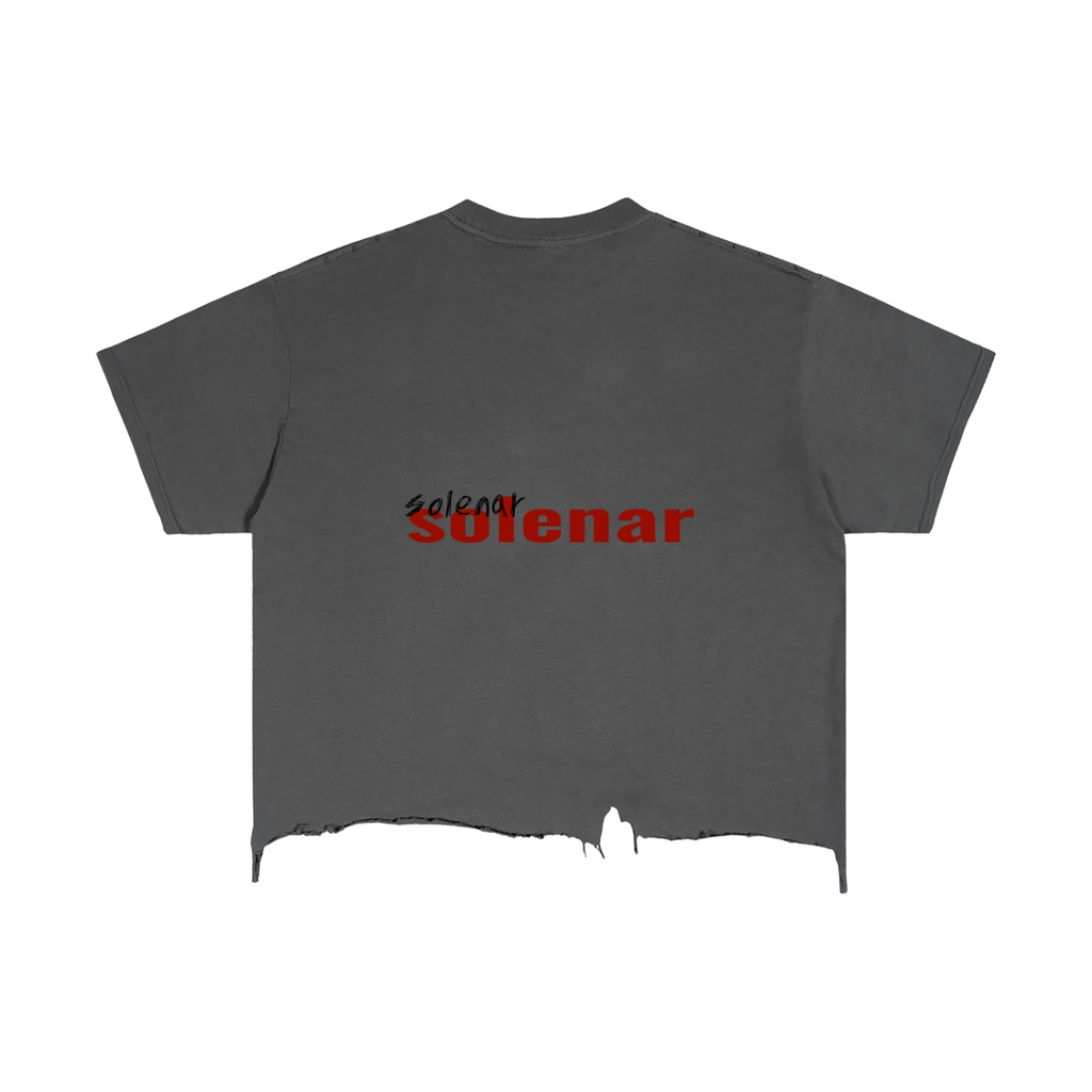 Puzzle eye Distressed Hem T-Shirt