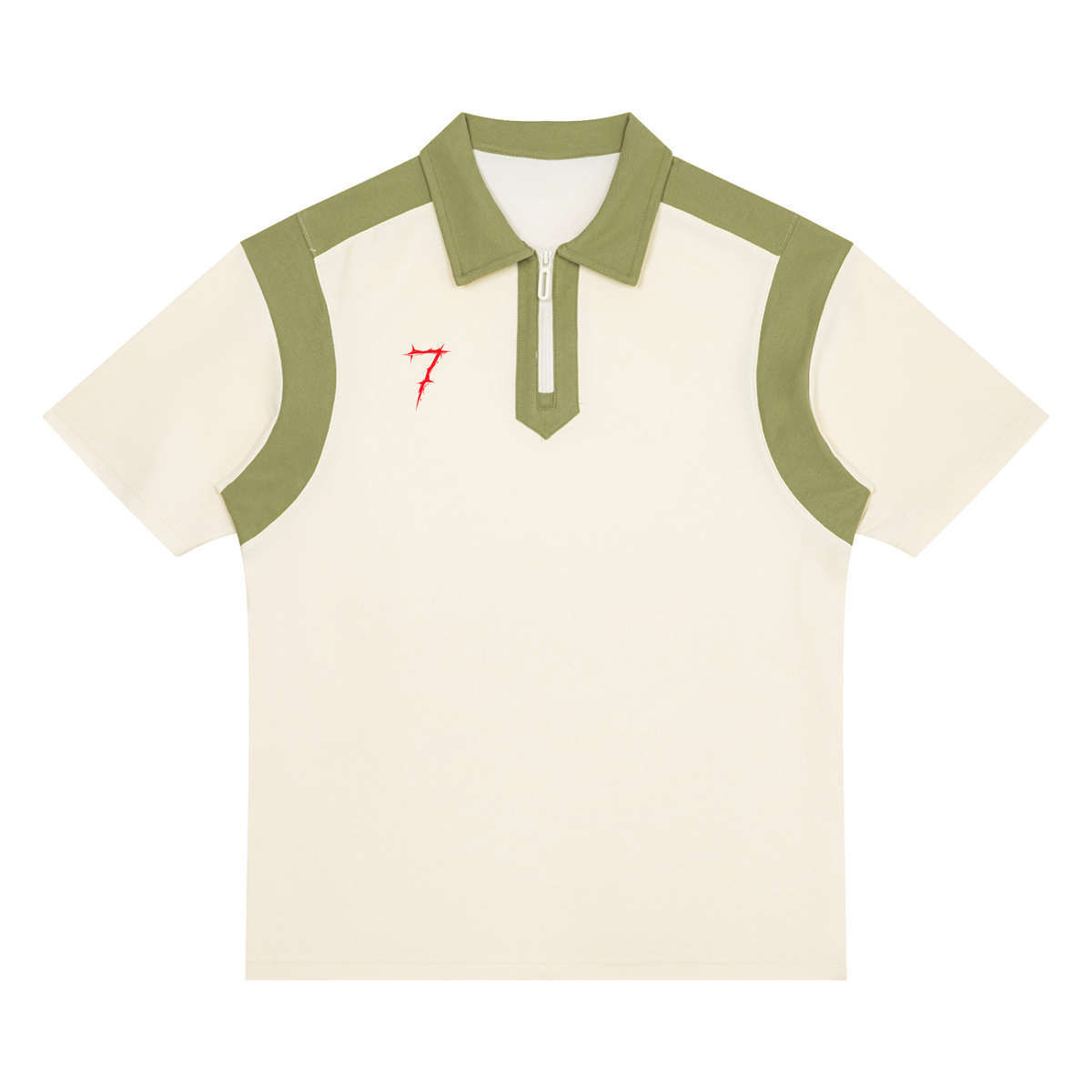 Unisex Color Block Quarter Zip Polo Shirt