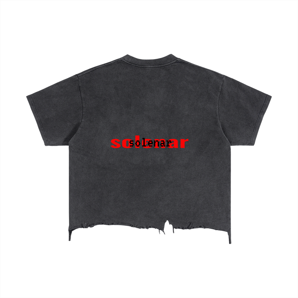 Apple EYE Vintage Wash Boxy Distressed Hem T-Shirt