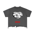 Hands Face Vintage Wash Boxy Distressed Hem T-Shirt