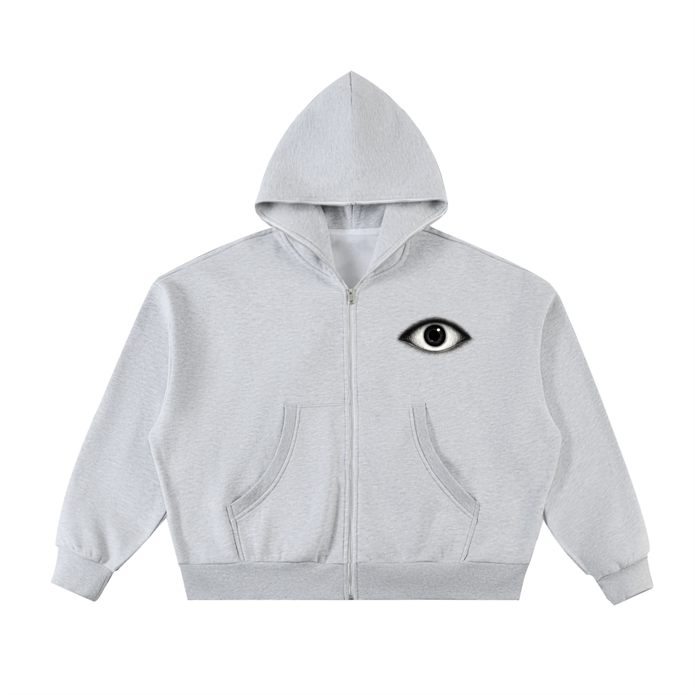 EYE Fleeced Full-Zip Boxy Hoodie