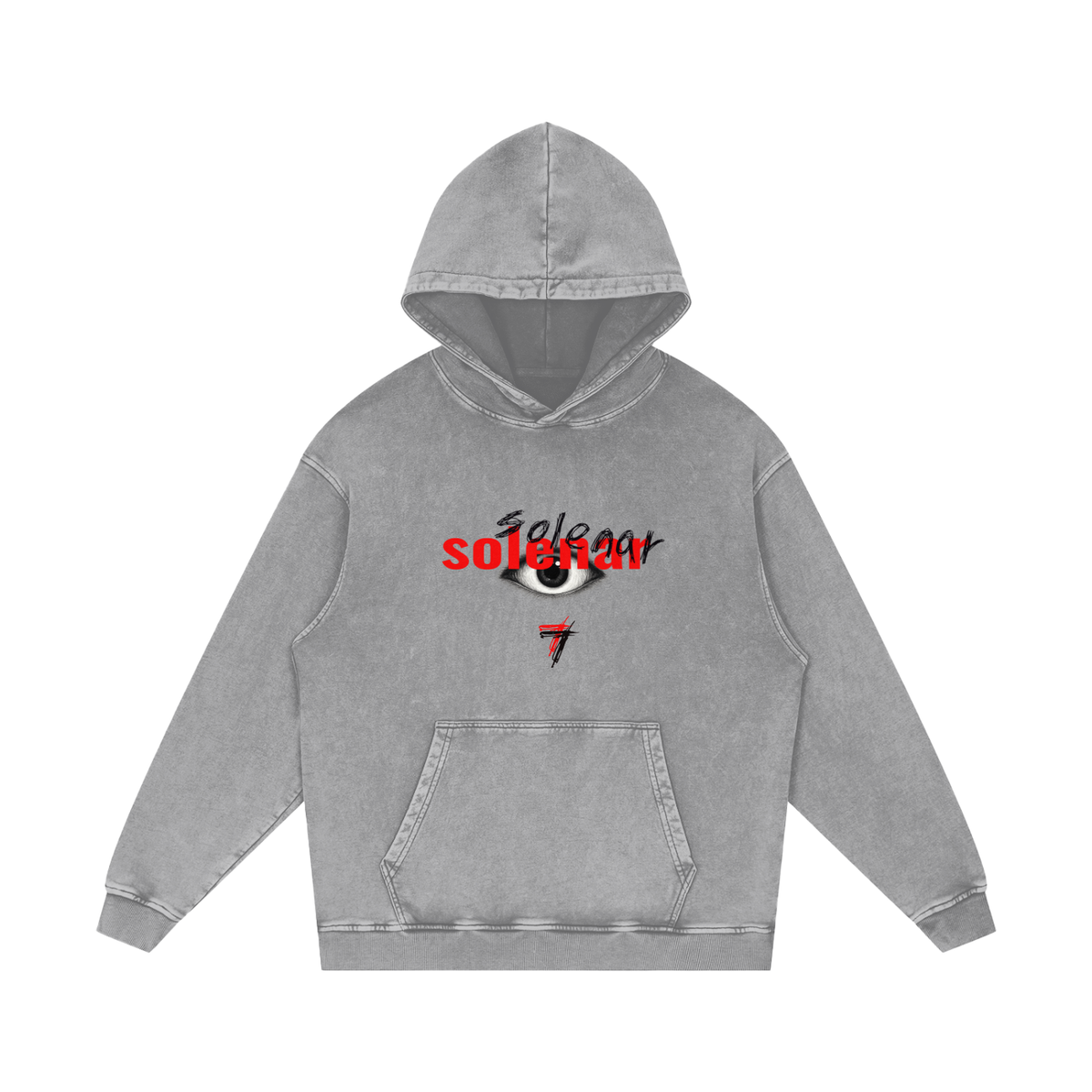EYE Ankh Snow Washed Loose Cotton Hoodie