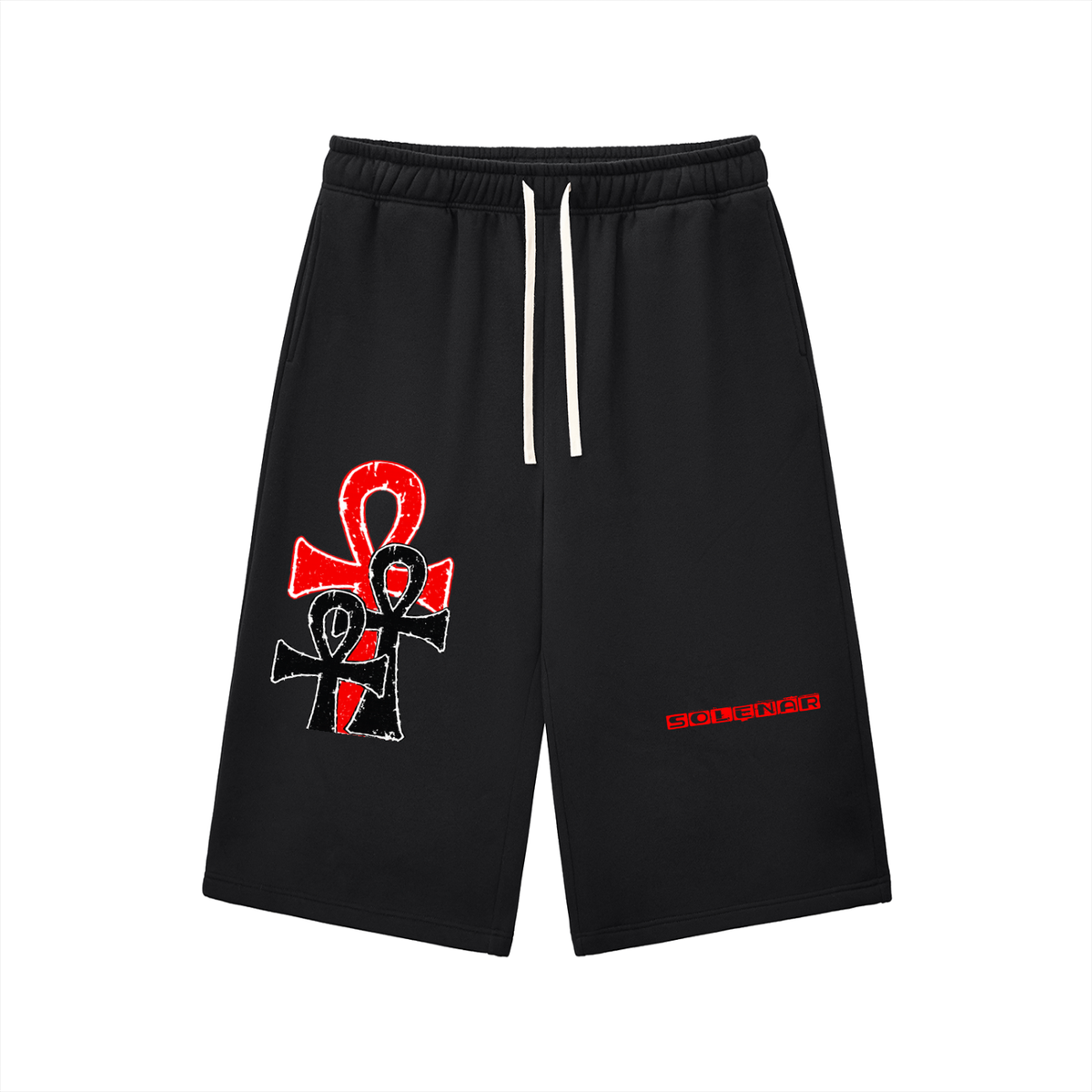 Relaxed Drawstring Three-quarter Sweatpants