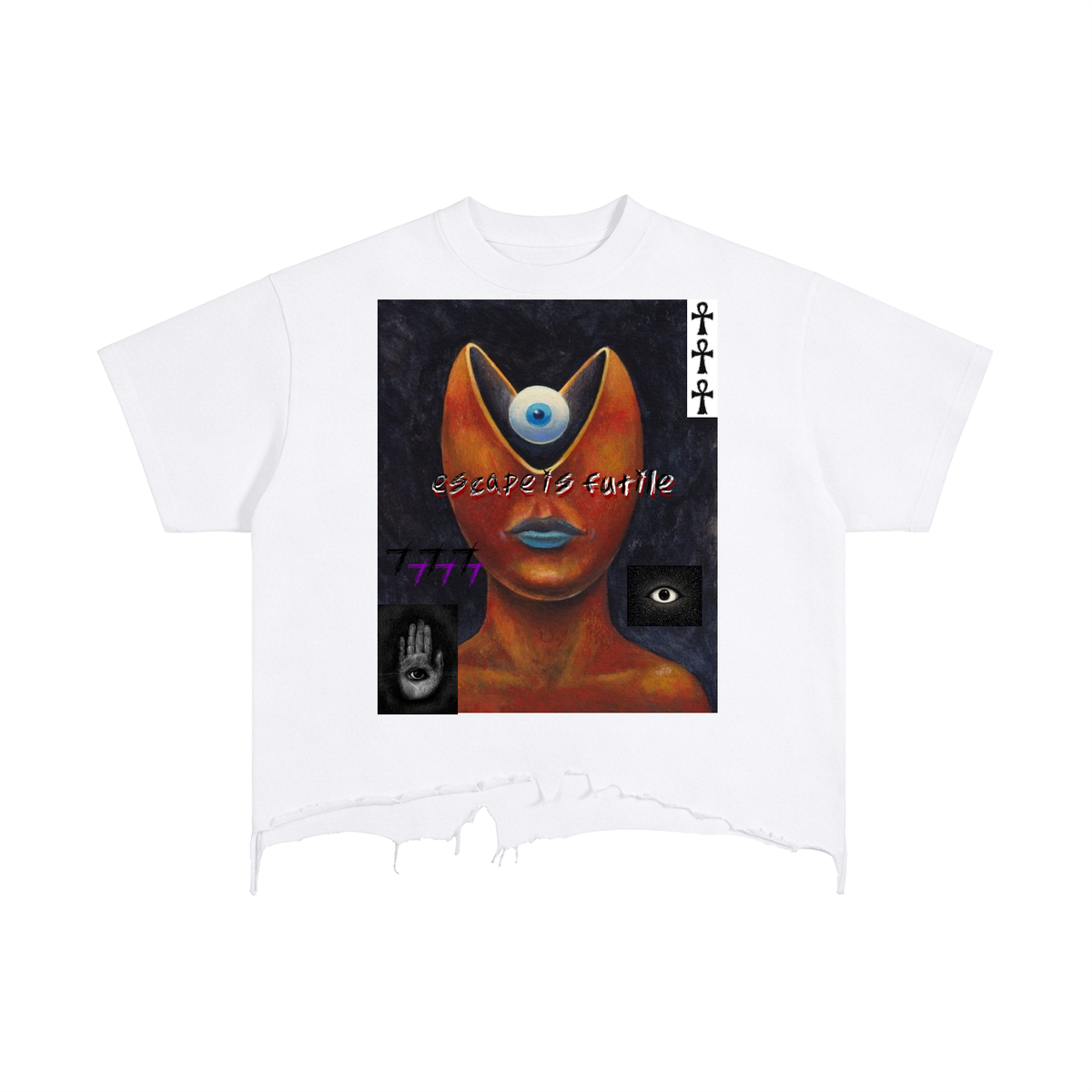 Eye See Distressed Hem T-Shirt
