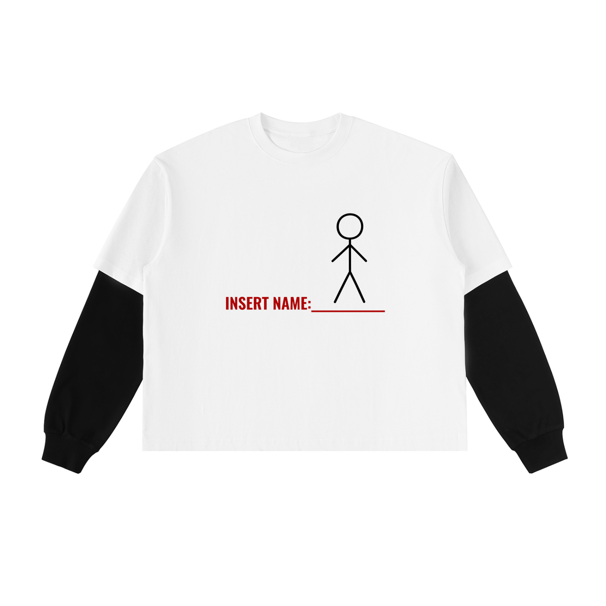 INSERT NAME Sleeve Cotton T-Shirt