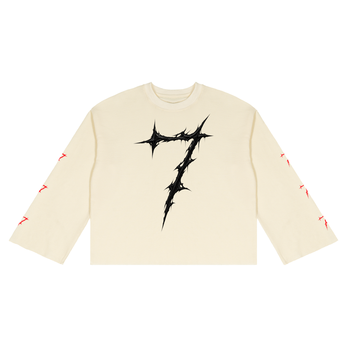 7 Unisex Waffle Raw Edge T-Shirt