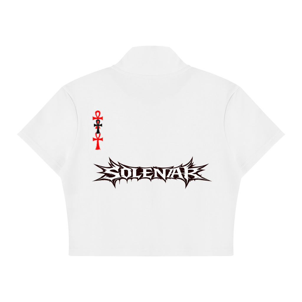 Women's Cropped Full Zip Short Sleeve T-Shirt