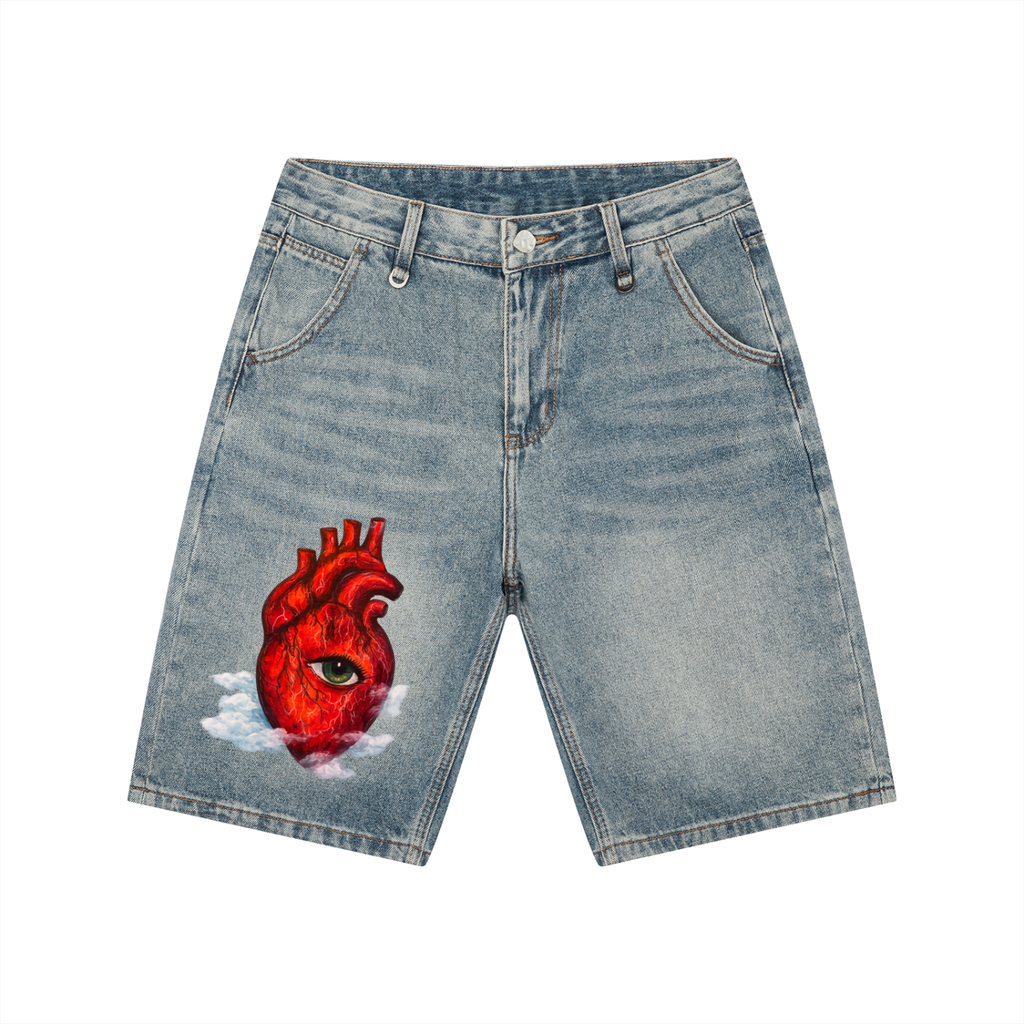 Men's Vintage Wash Denim Shorts