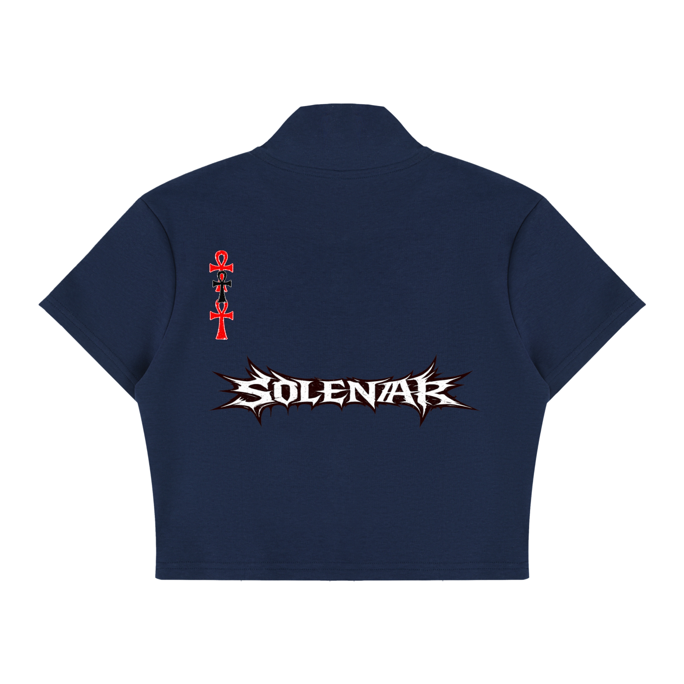 Women's Cropped Full Zip Short Sleeve T-Shirt