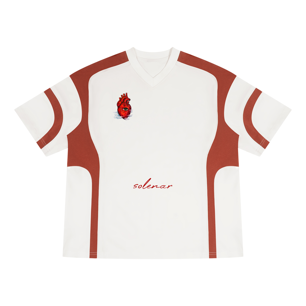 Unisex Color Block V-Neck T-Shirt