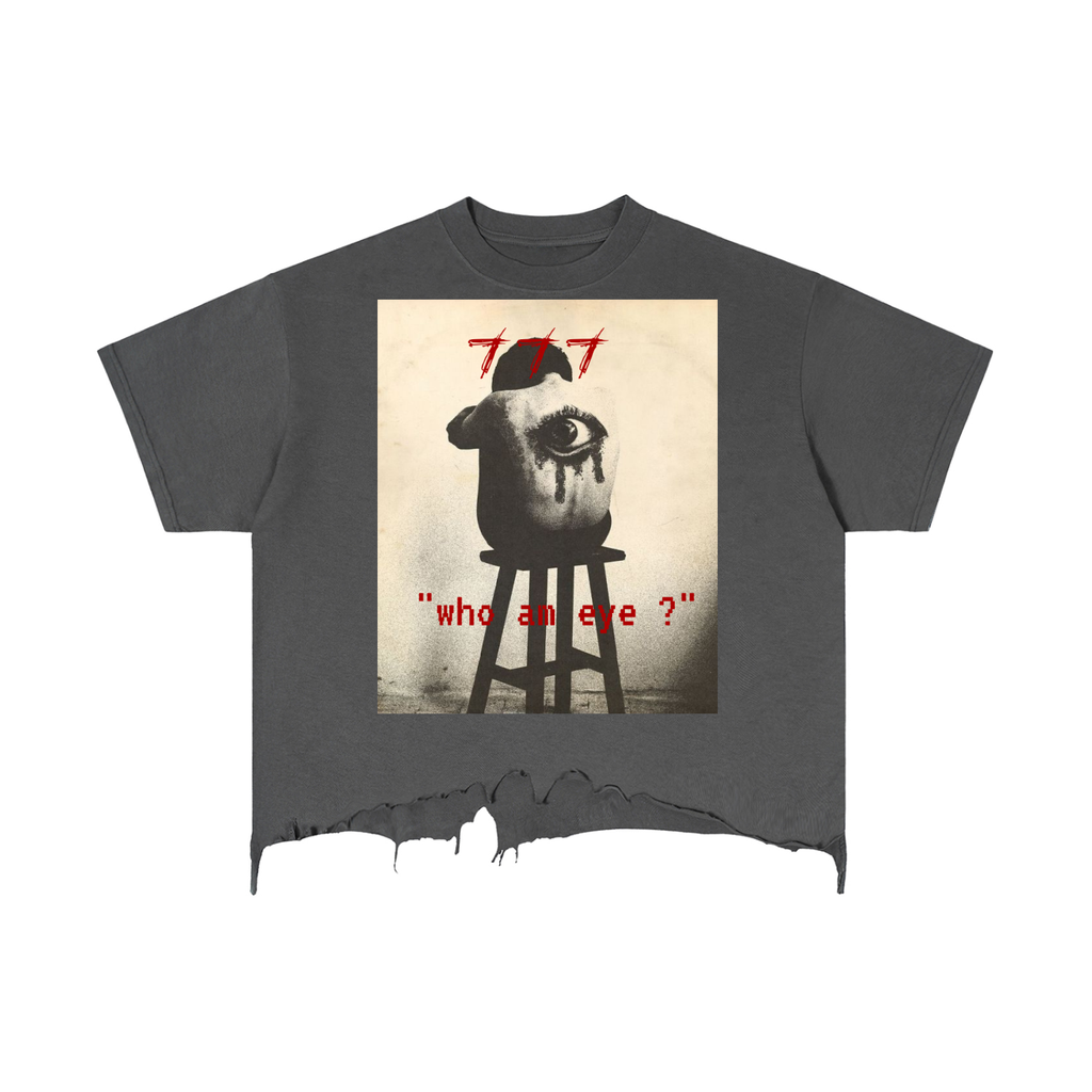 who am eye Distressed Hem T-Shirt
