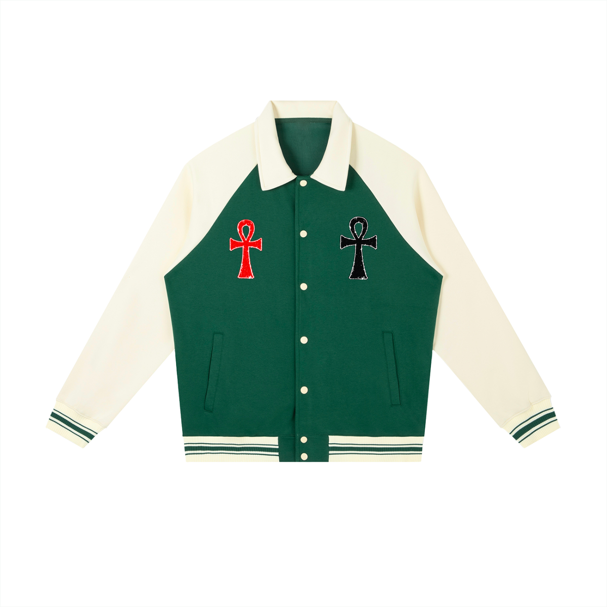 Stoic Contrast Raglan Sleeve Baseball Jacket